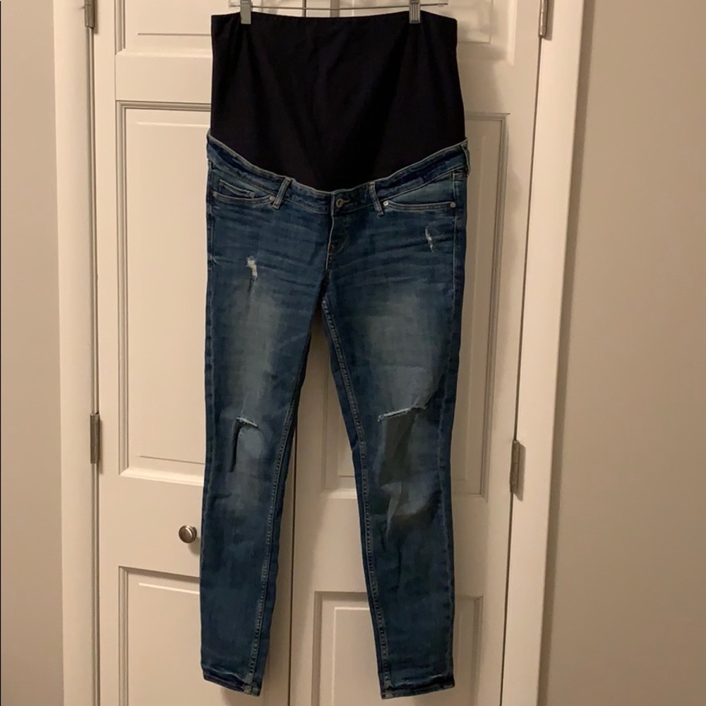 H&M maternity distressed skinny jean